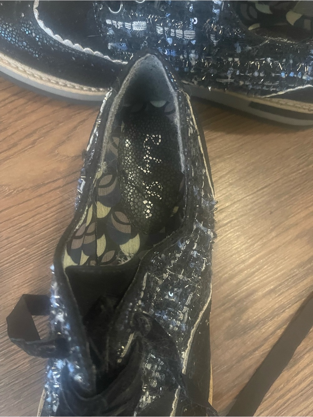 Ruby shoo black Glitter Lace-Up Women’s Shoe